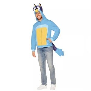 Spirit Halloween Adult Bandit Costume Top - Disney Bluey Hooded Jacket Size L